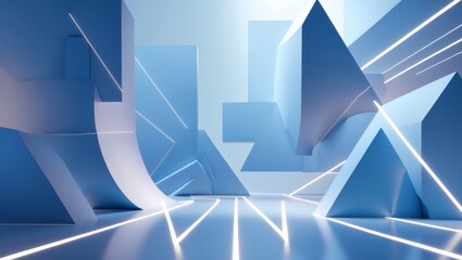 Aufkleber - abstract geometric shapes with clean lines and a sense of depth. The forms create a modern and artistic composition. The composition of shapes and lines offers a sense of movement and energy.