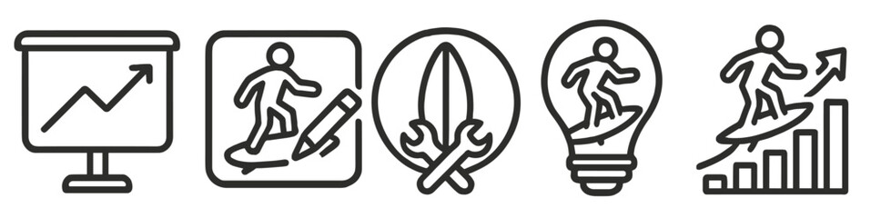 Poster - Icons representing growth strategies and creativity in business development efforts