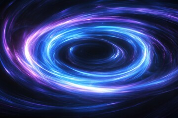 Poster - Dynamic swirl of glowing blue and purple light trails creates mesmerizing visual effects