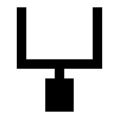 Poster - black goalpost silhouette with two uprights and a crossbar against a white background forming a u sh