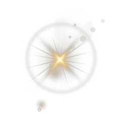 Wall Mural - shining sun flare pulses in vector transparent format. gold sparkle overlays add ambient brilliance 