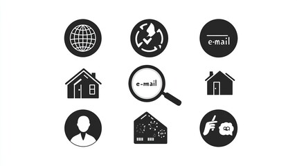 Minimal flat vector graphics for UI/UX web design, app development, digital branding kits, and corporate communication templates with clean isolated elements on white background.