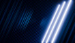 © Westend61 - Abstract 3D render with glowing lines and geometric shapes on a dark blue background