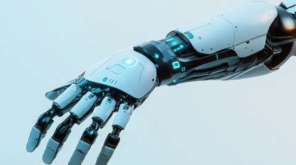 Leinwandbilder - A futuristic bionic arm with advanced sensors and AI-driven motion control, enhancing human capabilities