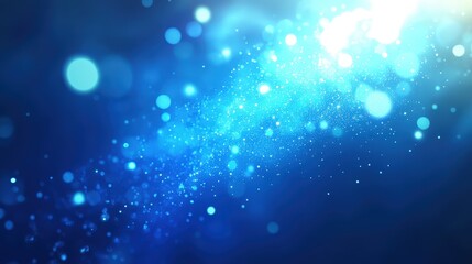 Poster - futuristic blue gradient background with subtle light flares and a soft glow effect.