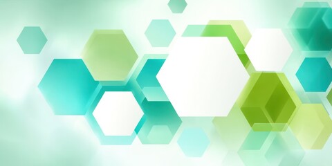 Wall Mural - A blue and green background with hexagonal shapes