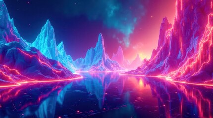 Wall Mural - a colorful, abstract image of a wave with purple and blue colors