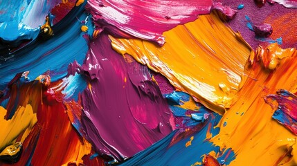 Poster - A vibrant abstract paint splash texture with bold strokes and dynamic colors.