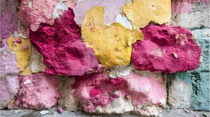 Wall Mural - with layered paint and peeling surface
