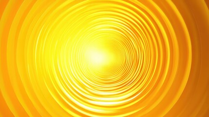 Fototapete - A dynamic yellow geometric background with concentric circles forming a glowing ripple effect