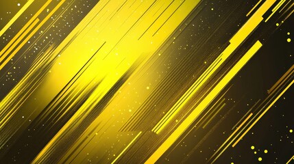Fototapete - A dynamic yellow geometric background with diagonal stripes and a futuristic digital texture