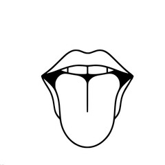 Poster - Outline of a mouth with tongue sticking out  
