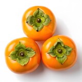 persimmon fruit on white background