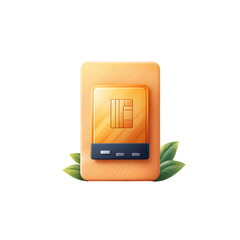 Poster - Detailed 3D render of a vibrant geometric SIM card symbol representing mobile connectivity and digital technology