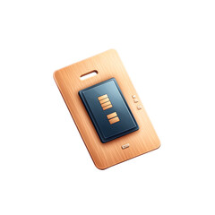 Poster - a sleek rectangular portable battery power device with a digital display indicating the charge level