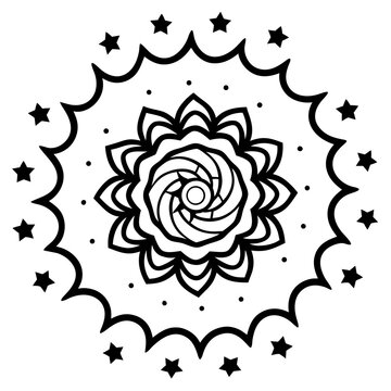 Minimal Milky Way Mandala Vector on White