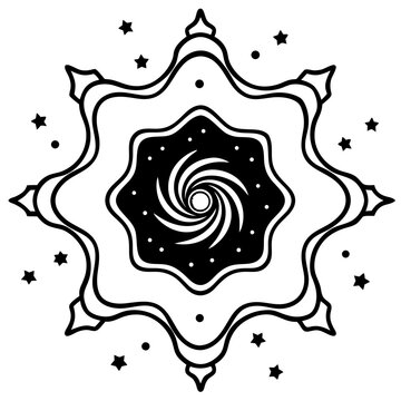 Minimal Milky Way Mandala Vector on White