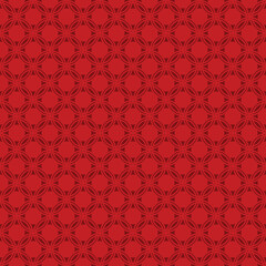 Poster - Crimson lattice of ornate circles  clover leaves