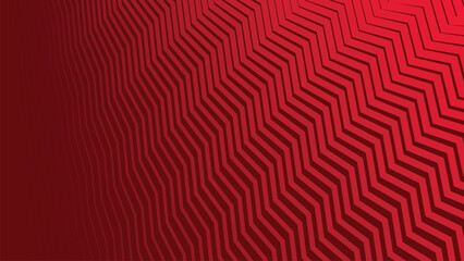 Poster - Geometric pattern in red hues waves transition to zigzags creating a dynamic  modern design