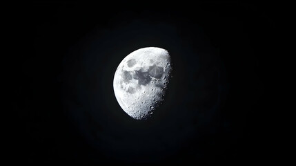 Wall Mural - Pixelated Half Moon Against Dark Night Sky