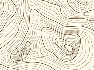 Poster - Elevations Contour A topography of heights and depths a landscape drawn in lines