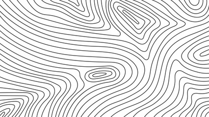 Poster - Swirling rippling lines define a unique abstract topography in monochrome