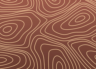 Poster - Topographic swirls in warm umber with peach lines map a journey through hills and valleys