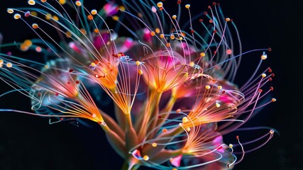 Aufkleber - an enchanting blend of colors and light showcases a surreal flower. the captivating design is ideal 