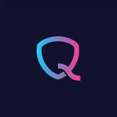 Poster - Letter Q shield