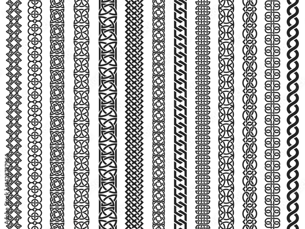 Celtic border pattern. Braided knot frame, seamless ornamental tribal ...