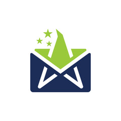 Poster - mail wizzard star logo design