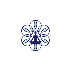 Poster - meditation yoga healthy life logo design