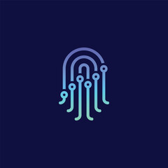 Poster - octopus jellyfish data digital logo design