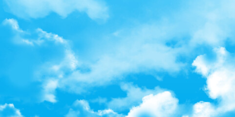 Wall Mural - gradient blue sky with clouds. light sky blue shades watercolor. sky nature landscape background. sk