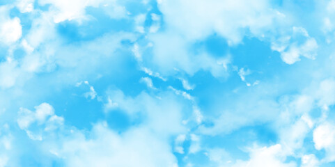 Wall Mural - gradient blue sky with clouds. light sky blue shades watercolor. sky nature landscape background. sk