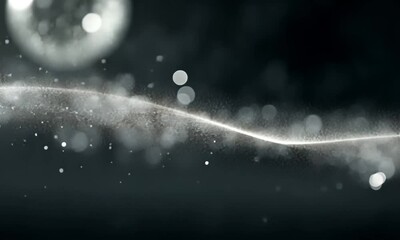 Wall Mural - Suspended glowing dust cloud in a black background with soft particles made with Generative AI technology