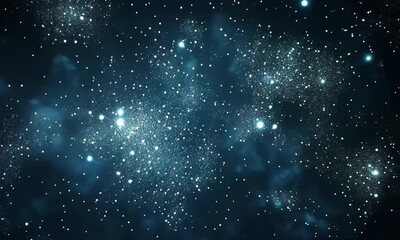 Wall Mural - Mesmerizing blue fireworks explode across a dark starless sky made with Generative AI technology