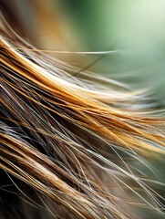 Poster - Close-up View of Vibrant Hair Strands With Highlights Against a Softly Blurred Background