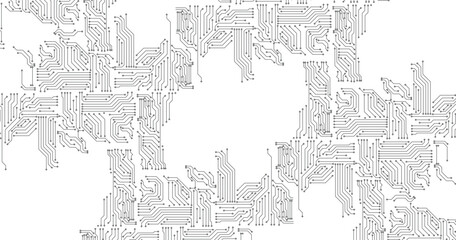 Poster - Circuit board abstract technology on white background.