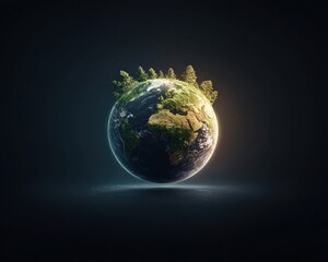 Wall Mural - a small planet with trees on it