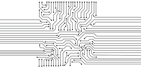 Poster - Technology background with hi-tech digital data stock illustration.  Circuit board abstract technology on white background