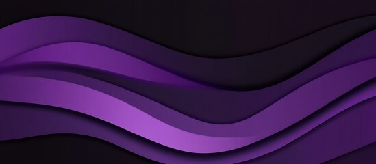 Poster - abstract waves in shades of purple layered on a black background offer a sense of depth and fluidity suitable for modern creative projects and artistic presentations