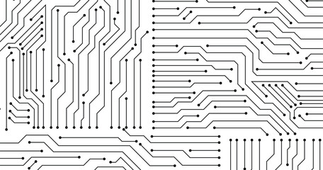 Poster - Vector Electronic circuit on white background. Technology Circuit board background texture. vector illustration