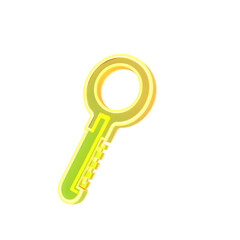 Fototapete - Glowing Key, Future Technology Concept, Isolated 3d Render, Unlock New Possibilities, Represents Access. Innovation, Security, Progress Visualization, A Symbol For Modern Solutions.