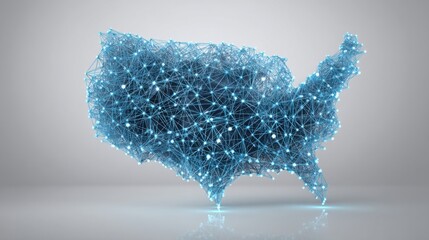 Poster - Detailed map of the united states representing the cyber industry and its impact on the cybersecurity economy