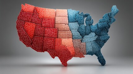 Poster - Overview map of the united states demonstrating cyclical trends in economic activity and regional boom and bust