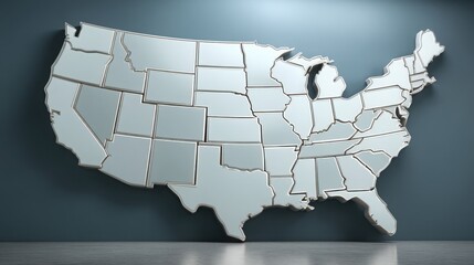 Poster - Detailed map of the united states focusing on data privacy compliance and technology industry regulations and standards