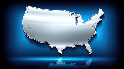 Poster - United states of america map with finance dashboard icon concept for real-time state-level financial analysis