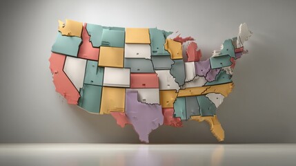 Poster - A map of the united states depicting financial report icon concept for fiscal analytics and economic analysis