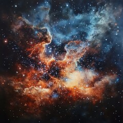 Wall Mural - vibrant cosmic clouds filled with colorful star formations in the deep universe captured in vector a